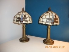 tiffany style lamp with dragon fly , 38cm height  12.7cm base.