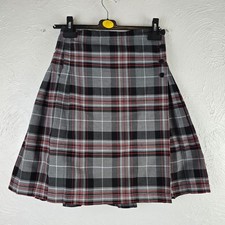 Banner Kelso Ladies Tartan Kilt Skirt Grey Check Pleated Uniform Girls School