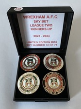 WREXHAM A.F.C. Football Club FC Badge LIMITED EDITION PROMOTION 2024 Box Pin Set