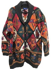 Vintage Hand knitted Monsoon Wool oversized cardigan size m