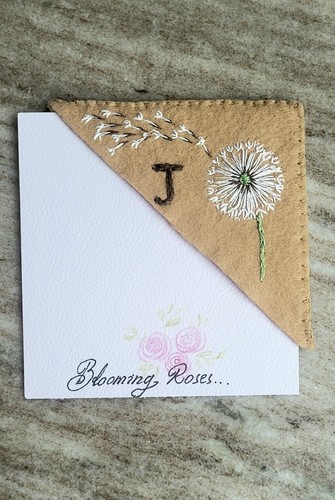 Hand embroidered dandilion - hand,