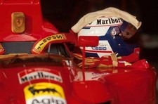 Alain Prost helmet and gloves