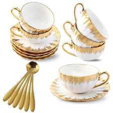 6pcs Luxury Ornate Gold Rim