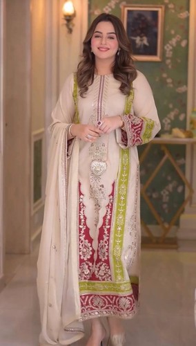 Cream pakistani salwar - cream,