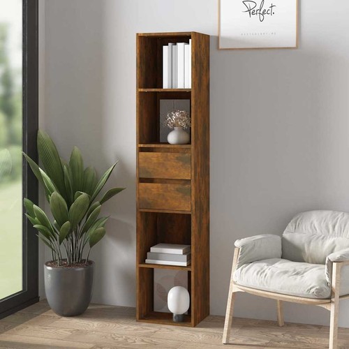 815534 book cabinet smoked oak - book,