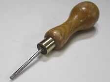 Stunning Vintage 6" Carpenters Bradawl Awl Ash handle Brass Ferrule