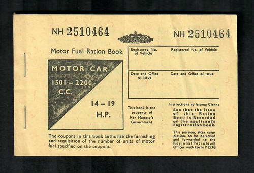 Motor fuel ration book - ration,