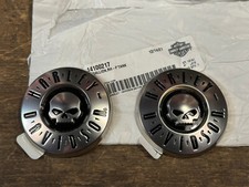 14100216 & 14100217 NICE SOLID SKULL TANK EMBLEMS TANK PLATES GENUINE HARLEY®