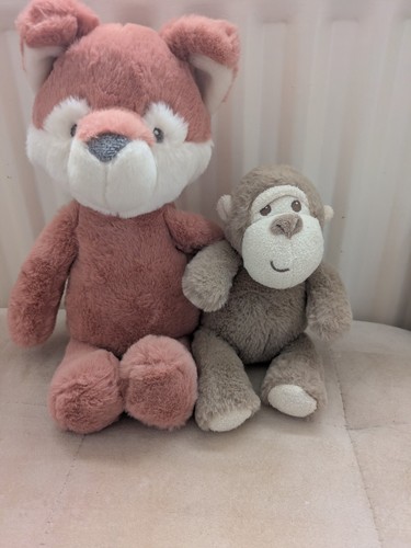 Soft fox and monkey plush - fox,
