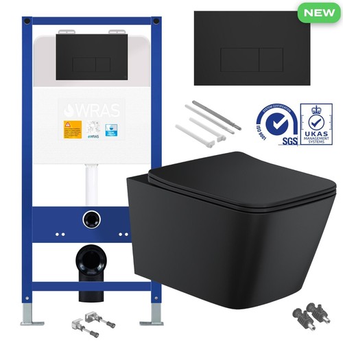Black wall hung toilet - wall,