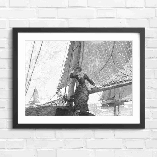 Victorian woman sailing yacht - victorian,