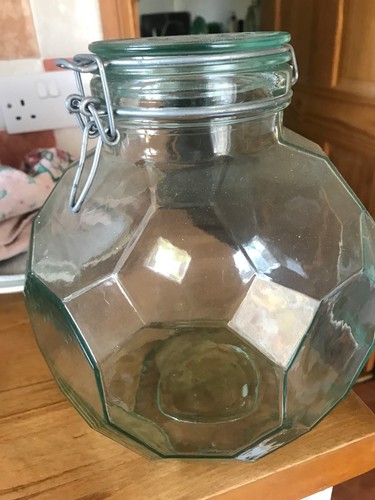 Hexagonal cookie jar glass - jar,