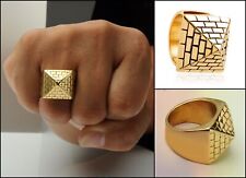Gold Plated Pyramid Ring Heavy