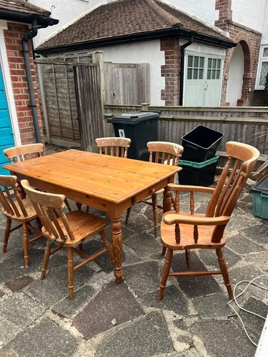 Farmhouse pine table - , and