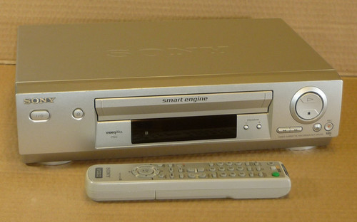 Silver sony video tape player - silver,