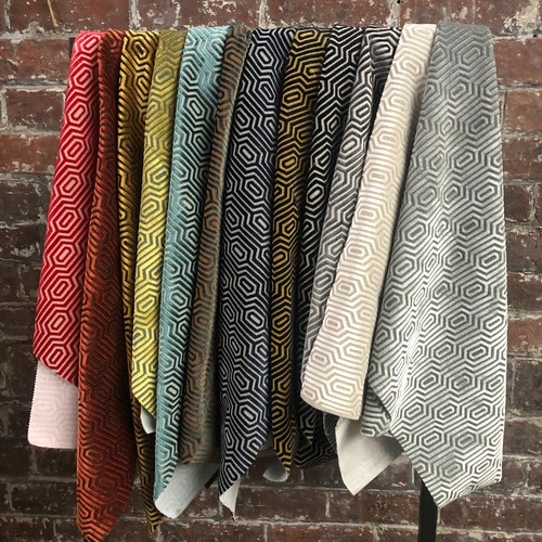 Geometric velvet fabric - geometric,