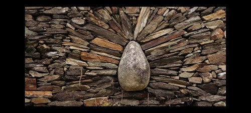 Rustic hedging stone building - rustic, stone/