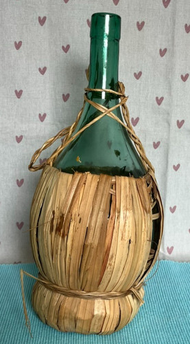 Vintage chianti green glass - vintage,