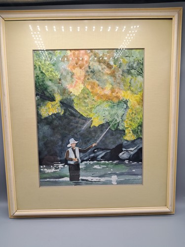 Framed watercolor painting - watercolor,