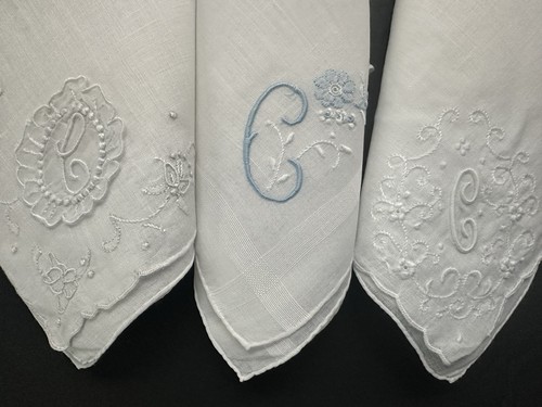 Vintage lot hankies blue - a+, 3