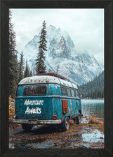 Vintage Camper Van by Mountain