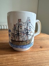 Vintage HMS Victory Ship Mug - Lord Nelson Pottery - England Expects USED