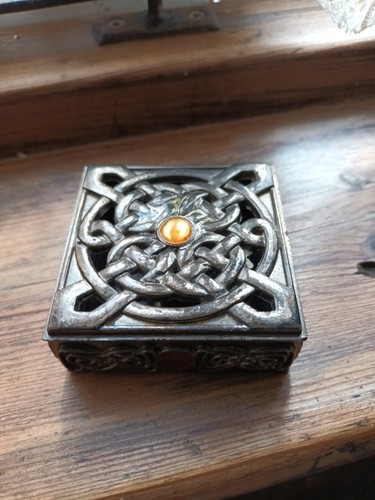 Celtic style trinket box faux - celtic,