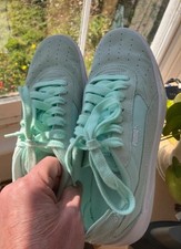 Womens Puma Mint/Green Suede Trainer Shoes White Sole Size 7 uk