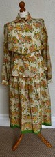 Vintage 70’s Wool Floral Blouse Belt & Skirt Size 10 VGC Made In England Rare