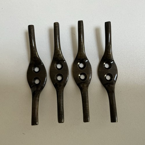 Antique brass cleat hook - x,