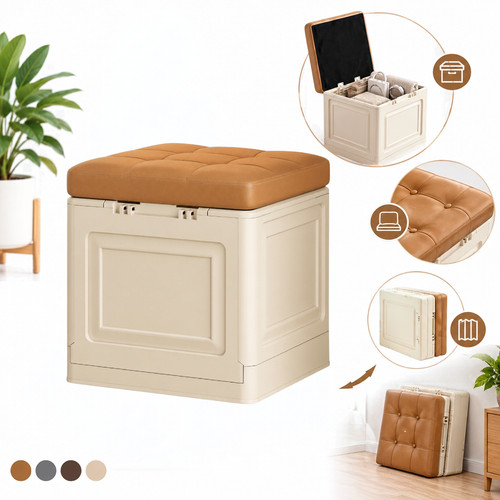 Folding ottoman storage box - storage,