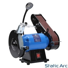 350W ELECTRIC BENCH GRINDER & SANDING BELT LINISHER METAL WOOD SANDER 6" WHEEL