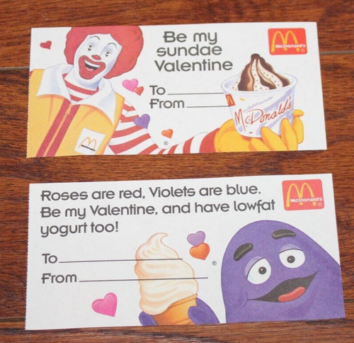 Vintage mcdonalds valentine - ,