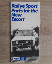 Ford Escort Mk 2 Rallye Sport Parts Brochure 1976