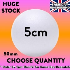 50mm 5cm Solid Polystyrene Balls Styrofoam Craft Ball Choose Quantity & Delivery
