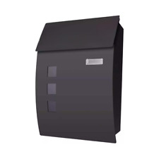 Large Mailbox Steel Wall Mounted Curved Letterbox Key Lock Parcel Post Box UK