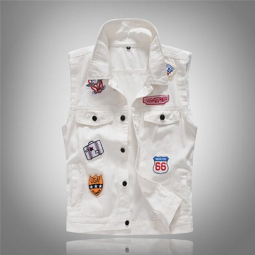Men patch denim vest - men,