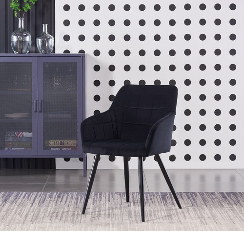 Velvet padded dining chair - velvet,