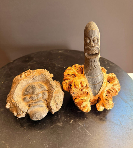 Vintage hand carved wood tiki - vintage,