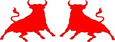 2 x SPANISH BULL RED DECAL
