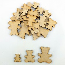 20 x Wooden MDF Teddy Bear craft Shape Decoration tags Embellishments  baby art