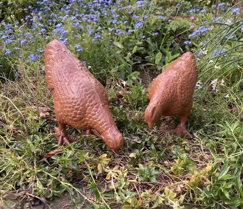 Pair small painted cast - pair,