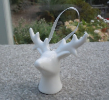 White Porcelain Stags Head Christmas Tree Decoration