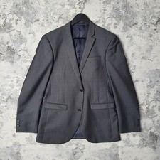 Next Signature Pinstipe Blazer Mens 38R Grey Smart button Tailored Suit Jacket A