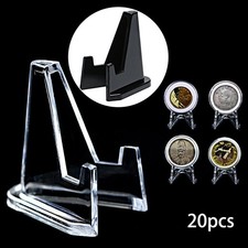 20X Clear Acrylic Plastic Display Stand Easel For Capsules Coin Pocket Watch