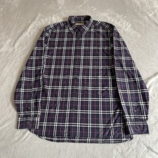 Burberry London Nova Check Shirt Mens Medium Blue Cotton Button Up Designer