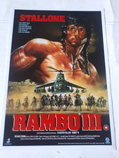 RAMBO III 3 1988 SYLVESTER STALLONE 29.7x42cm ORIGINAL UK POSTER Video Shop VHS
