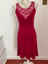 Sleeveless Stretchy Swingy Raspberry Pink/Cerise/Damson M & Co Dress, S 10