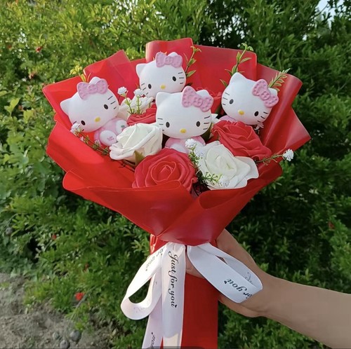 Hello kitty plush - kitty, bouquet