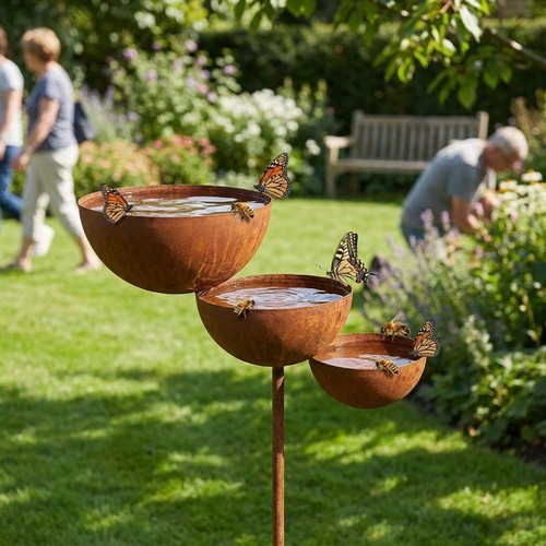 Tier bird bath vintage iron - 3-tier,